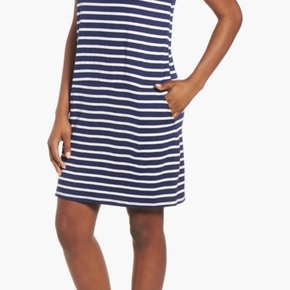 Caslon Navy & White Striped Midi Dress - Picture 5 of 5